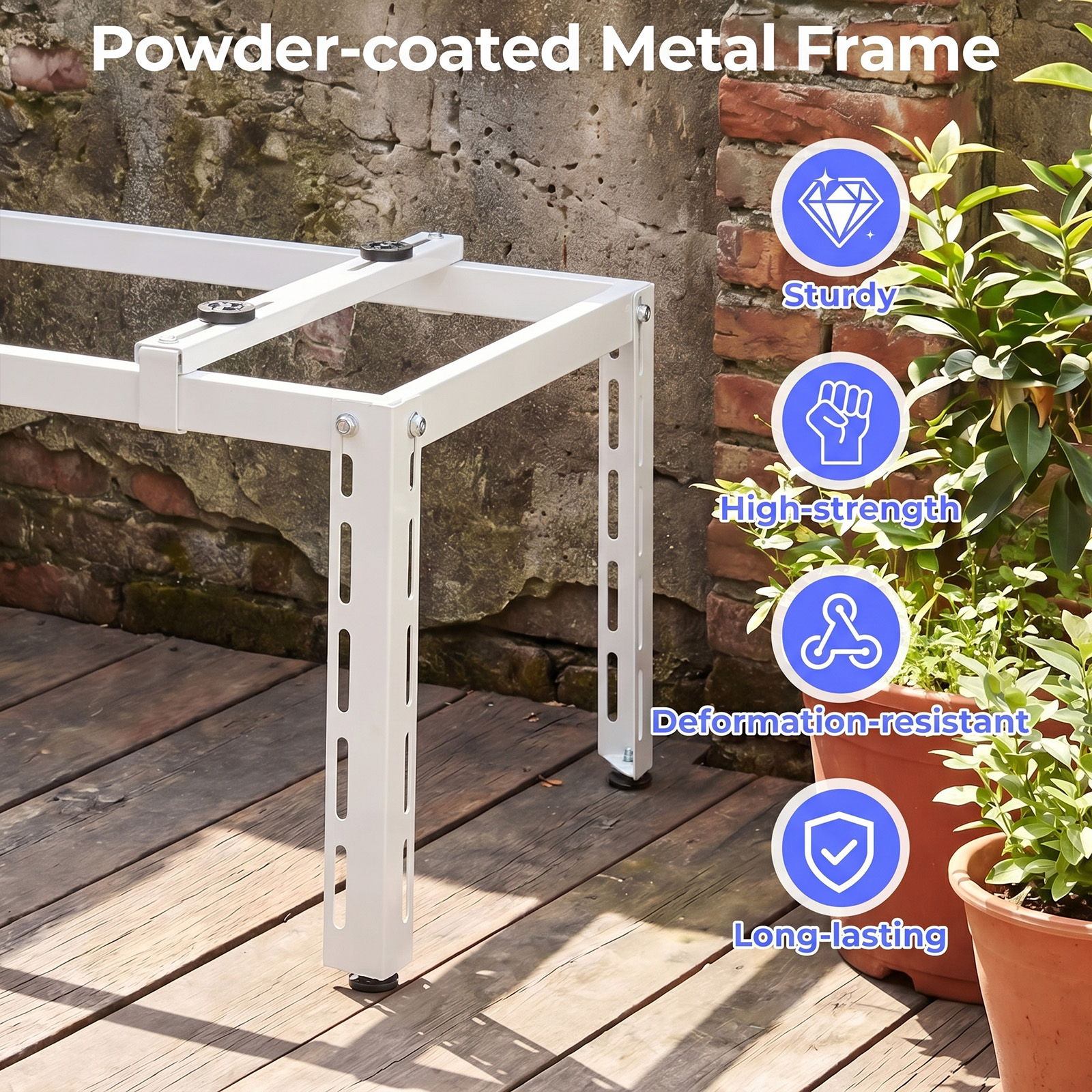 Mini Split Ground Stand w/Adjustable Height, Width & Length, Outdoor AC Base