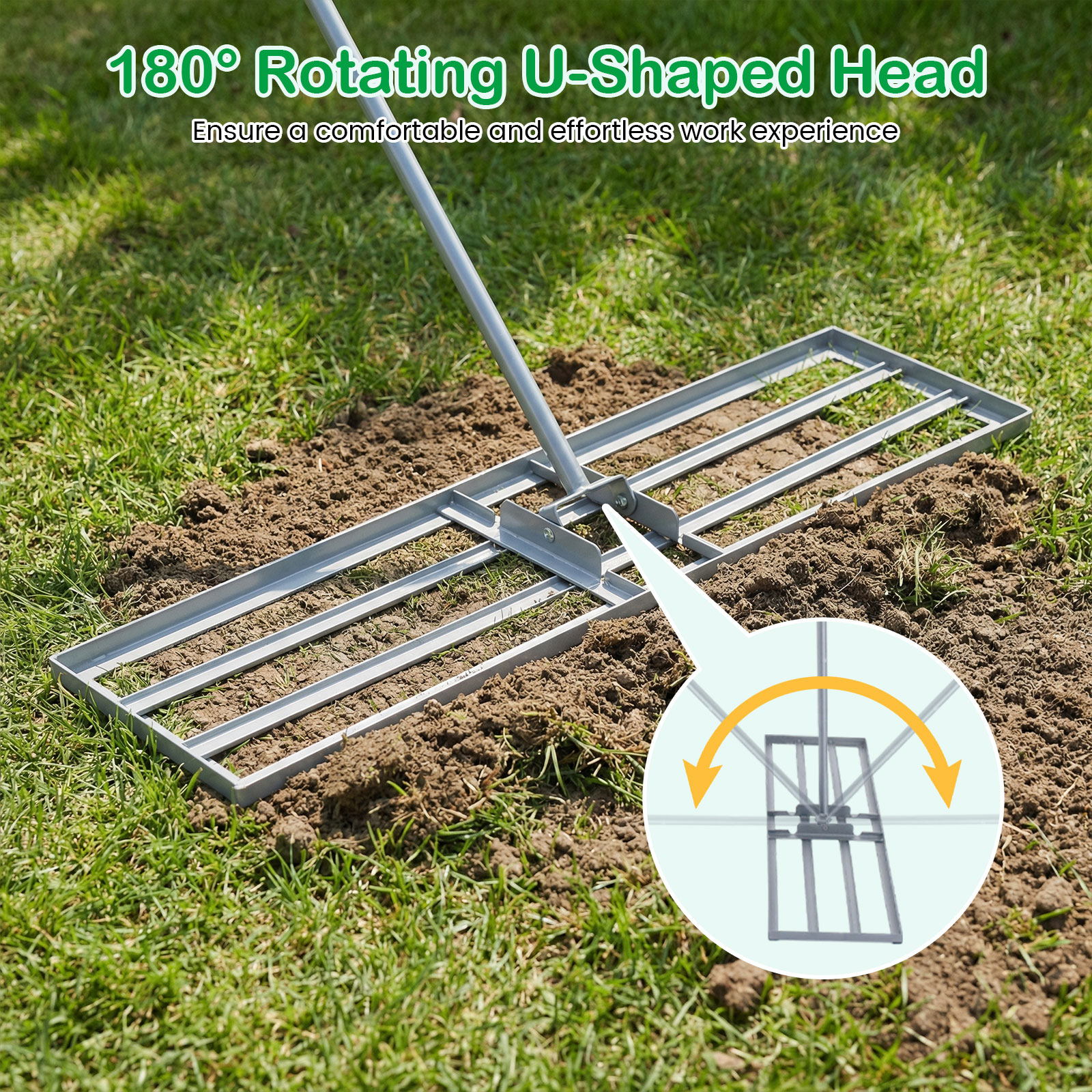 Large Grading Rake LAWN LEVELING RAKE 106cm Heavy Duty Metal Grading Tool £34.95 - PicClick UK