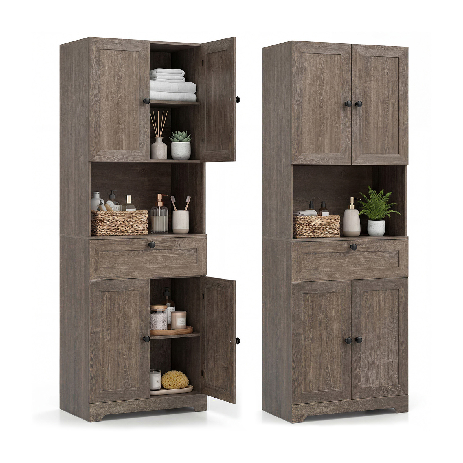 Cabinet Freestanding Storage Cabinet 171.5 CM Tall Bathroom