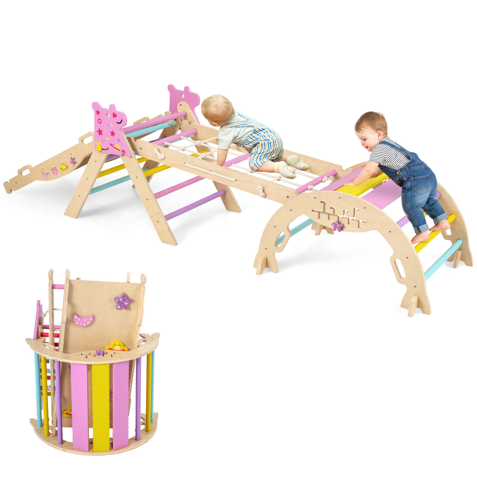 Foldable Climbing Toys Macaron 8-in-1 Triangle Set Toddlers - Produktbild 2