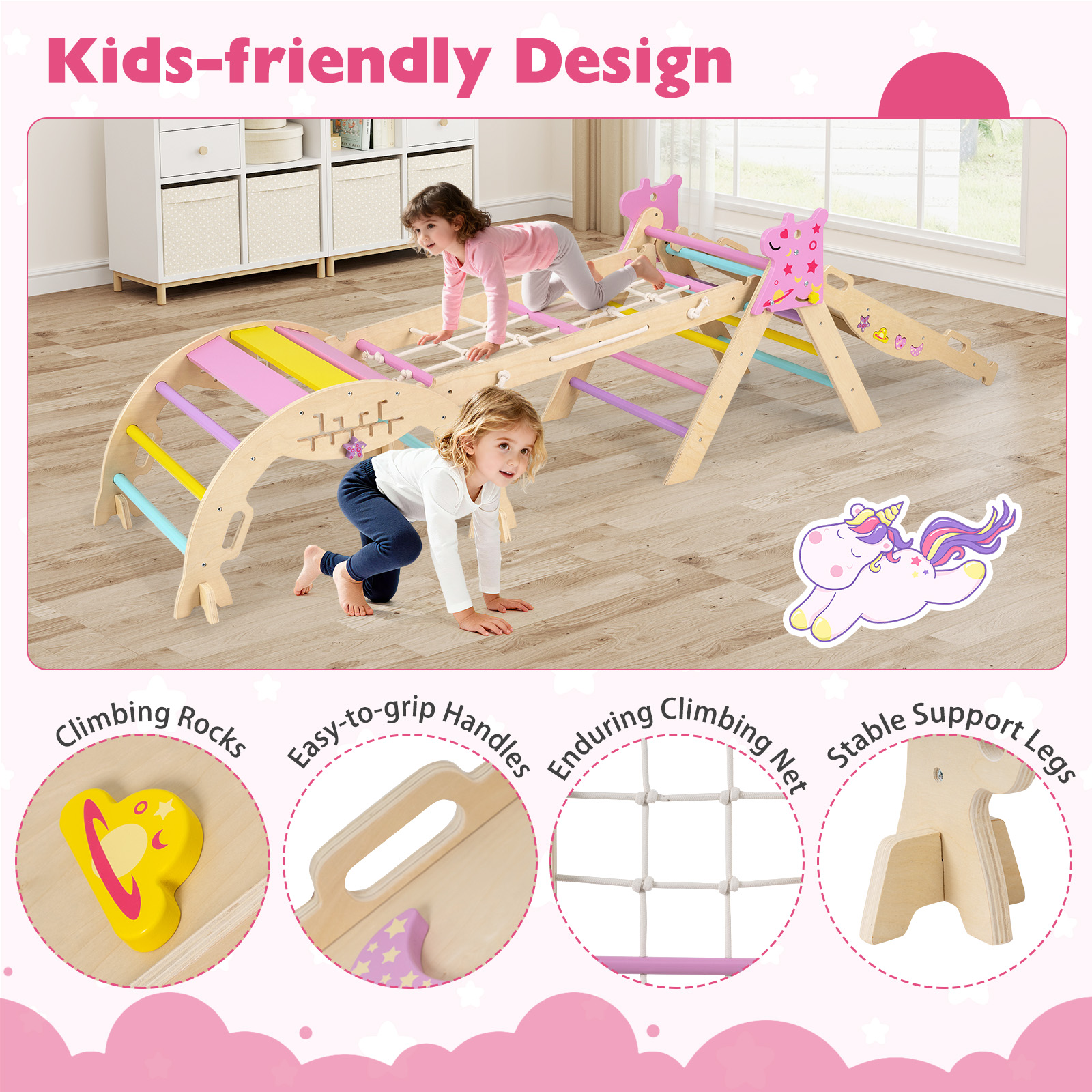 Foldable Climbing Toys Macaron 8-in-1 Triangle Set Toddlers - Produktbild 5