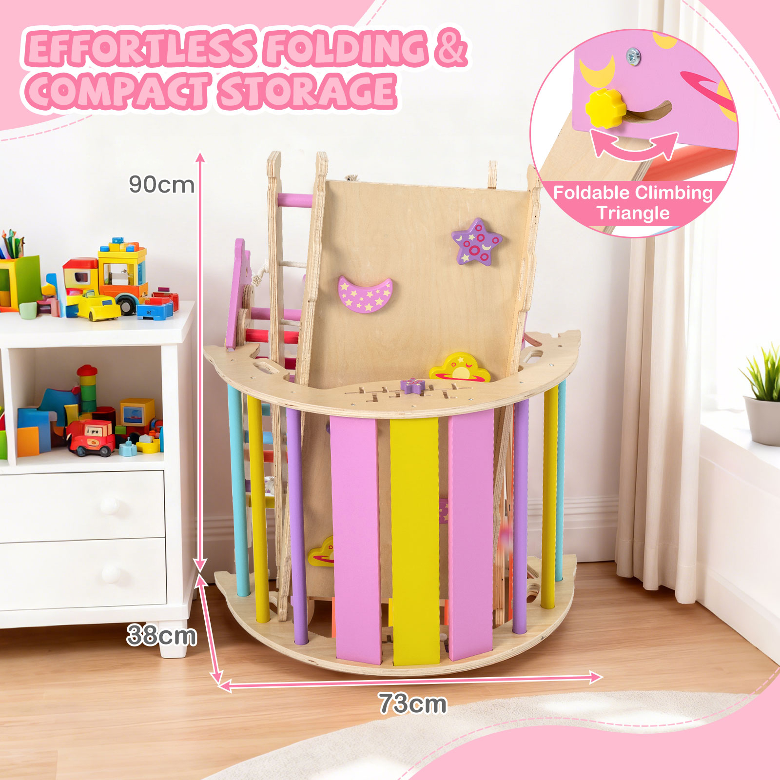 Foldable Climbing Toys Macaron 8-in-1 Triangle Set Toddlers - Produktbild 7