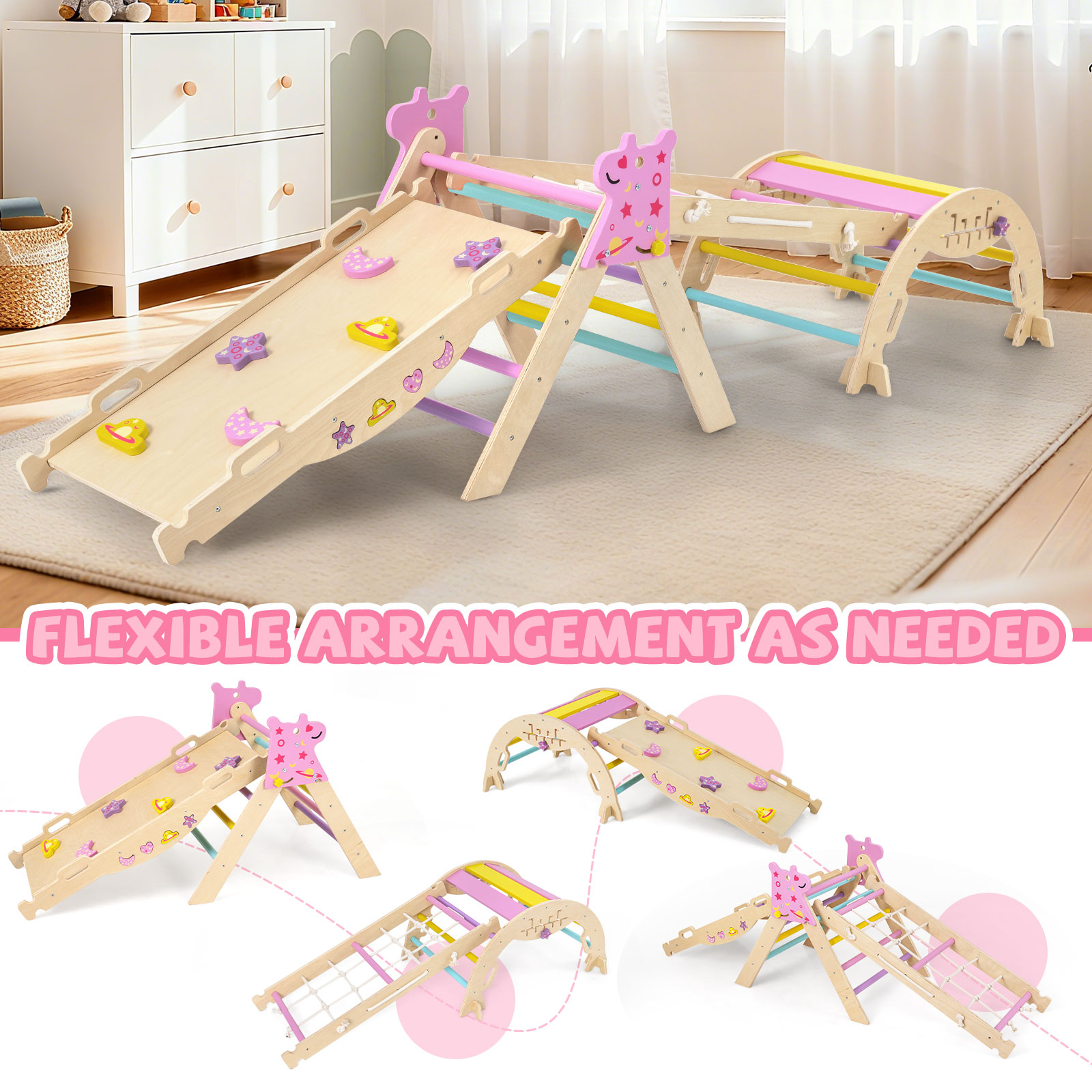 Foldable Climbing Toys Macaron 8-in-1 Triangle Set Toddlers - Produktbild 8