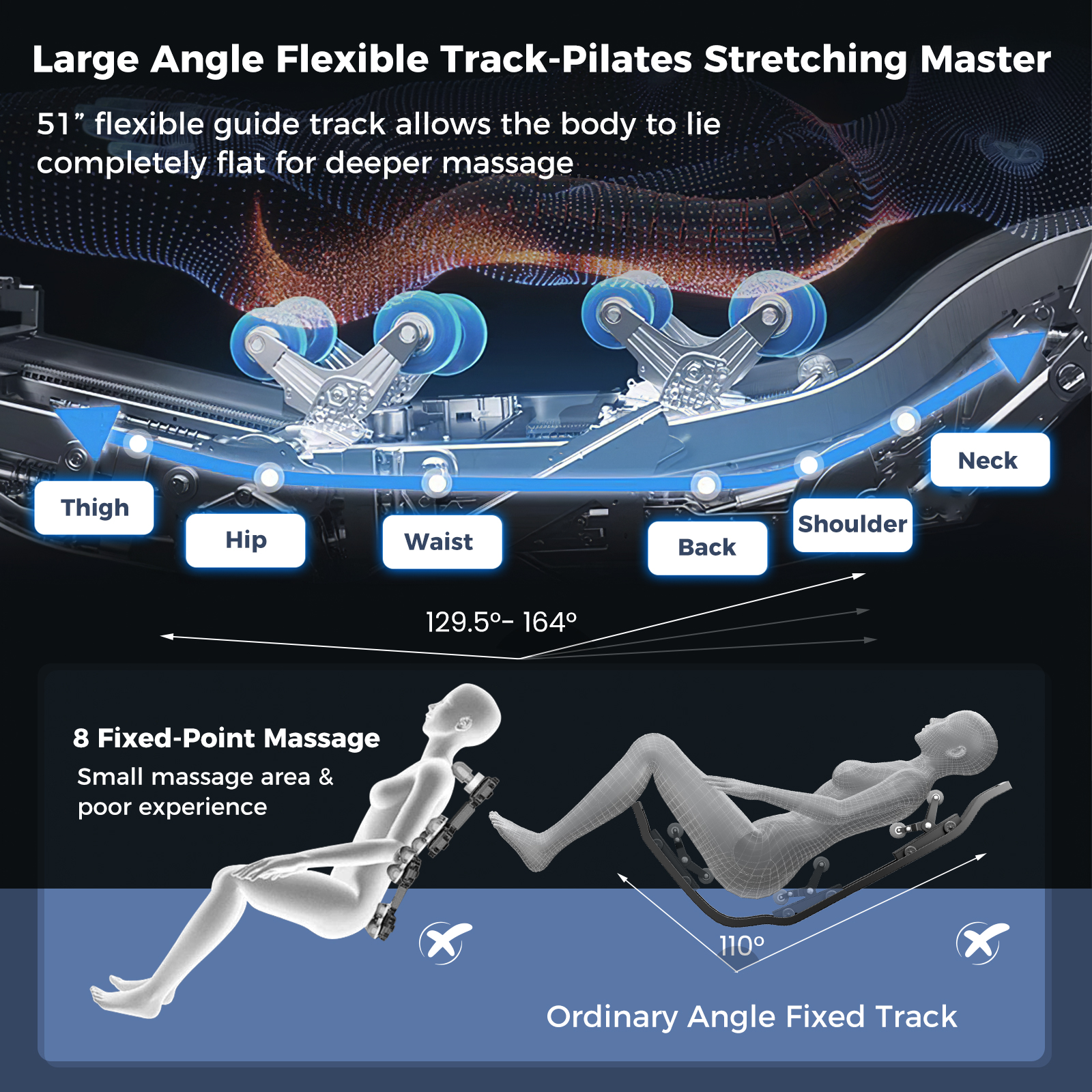 4D Dual Roller System Flexible Track Zero Gravity Full Body Massage Chair