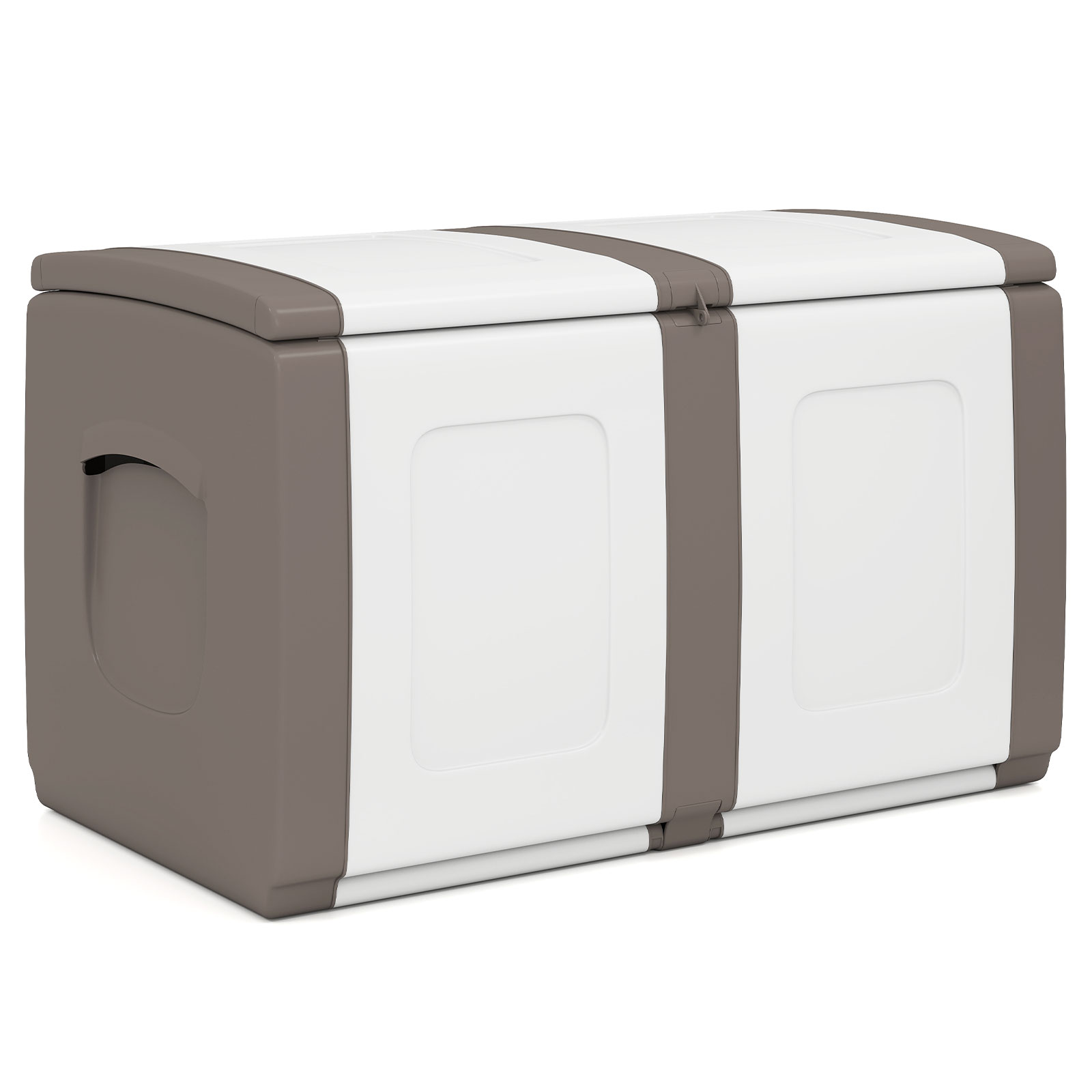 Deck Box,Patio Container with Lockable Lid, Weatherproof Plastic Storage Bin