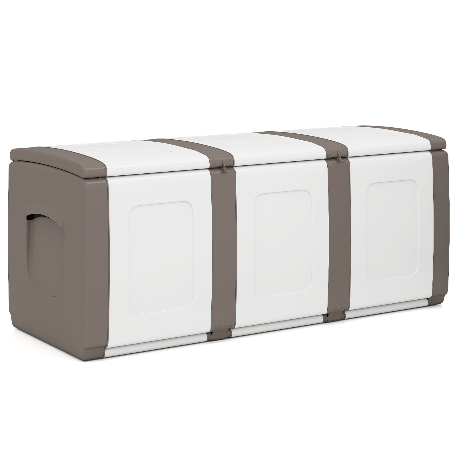 Deck Box,Patio Container with Lockable Lid, Weatherproof Plastic Storage Bin