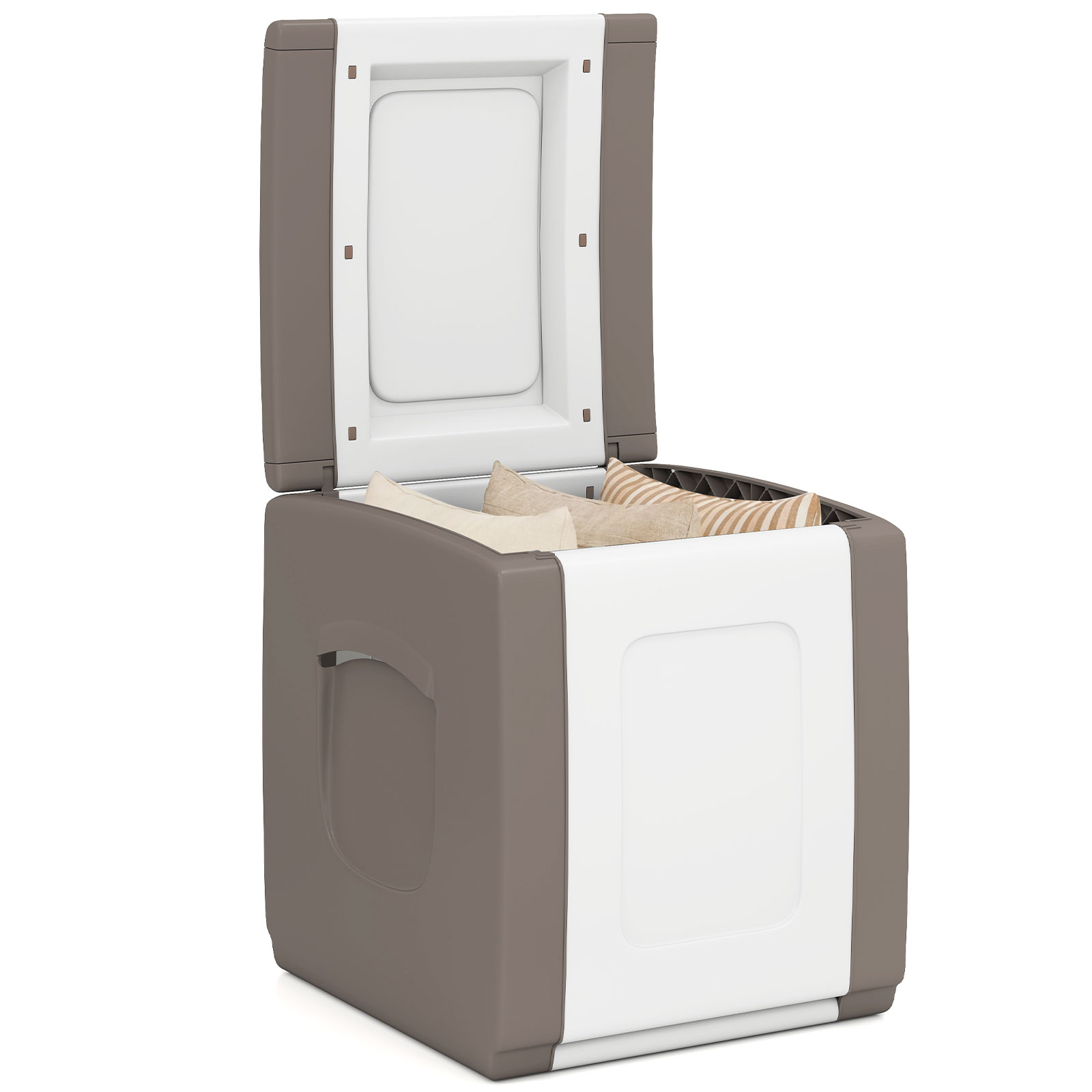 Deck Box,Patio Container with Lockable Lid, Weatherproof Plastic Storage Bin