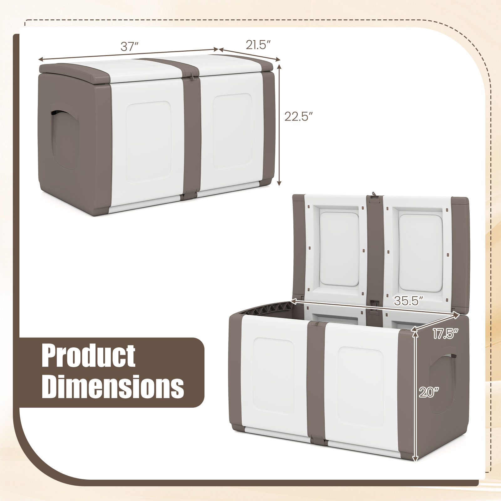 Deck Box,Patio Container with Lockable Lid, Weatherproof Plastic Storage Bin