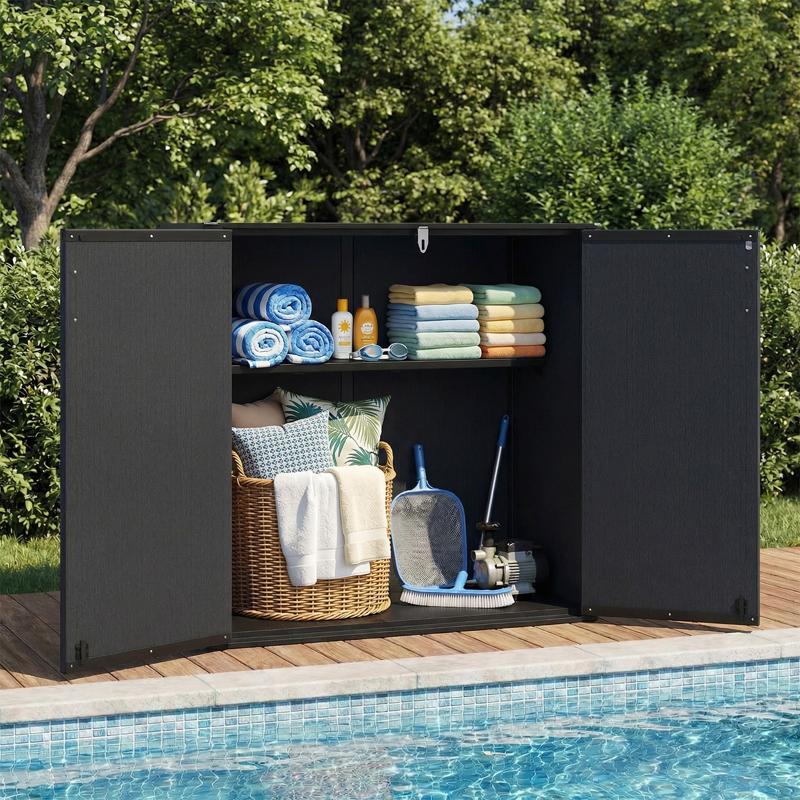 Outdoor Storage Shed, Cu.ft All-Weather Storage Box with Floor