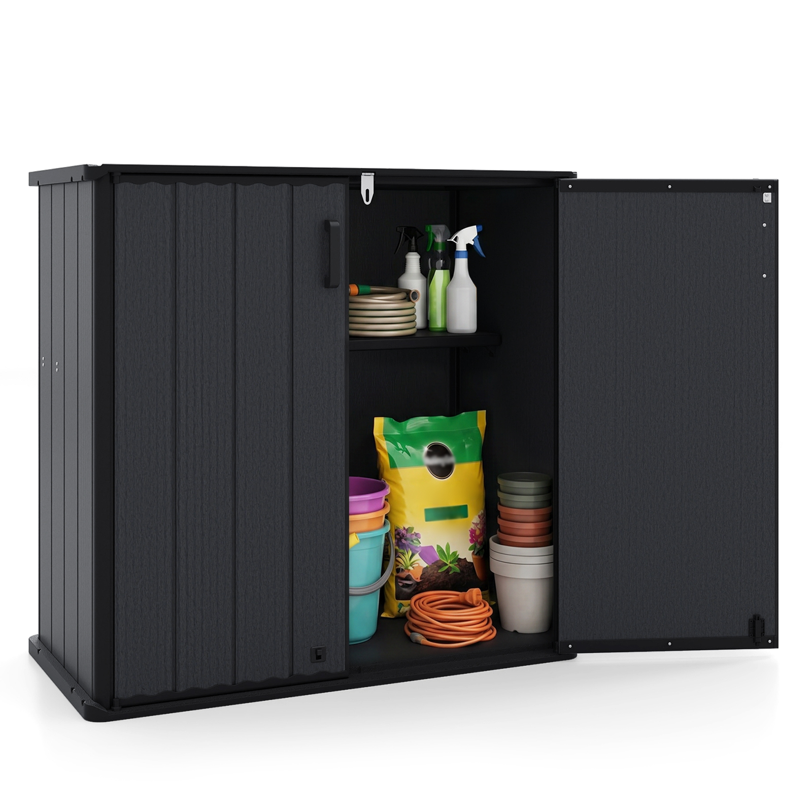 パウスカート Outdoor Storage Shed, Cu.ft All-Weather Storage Box with Floor