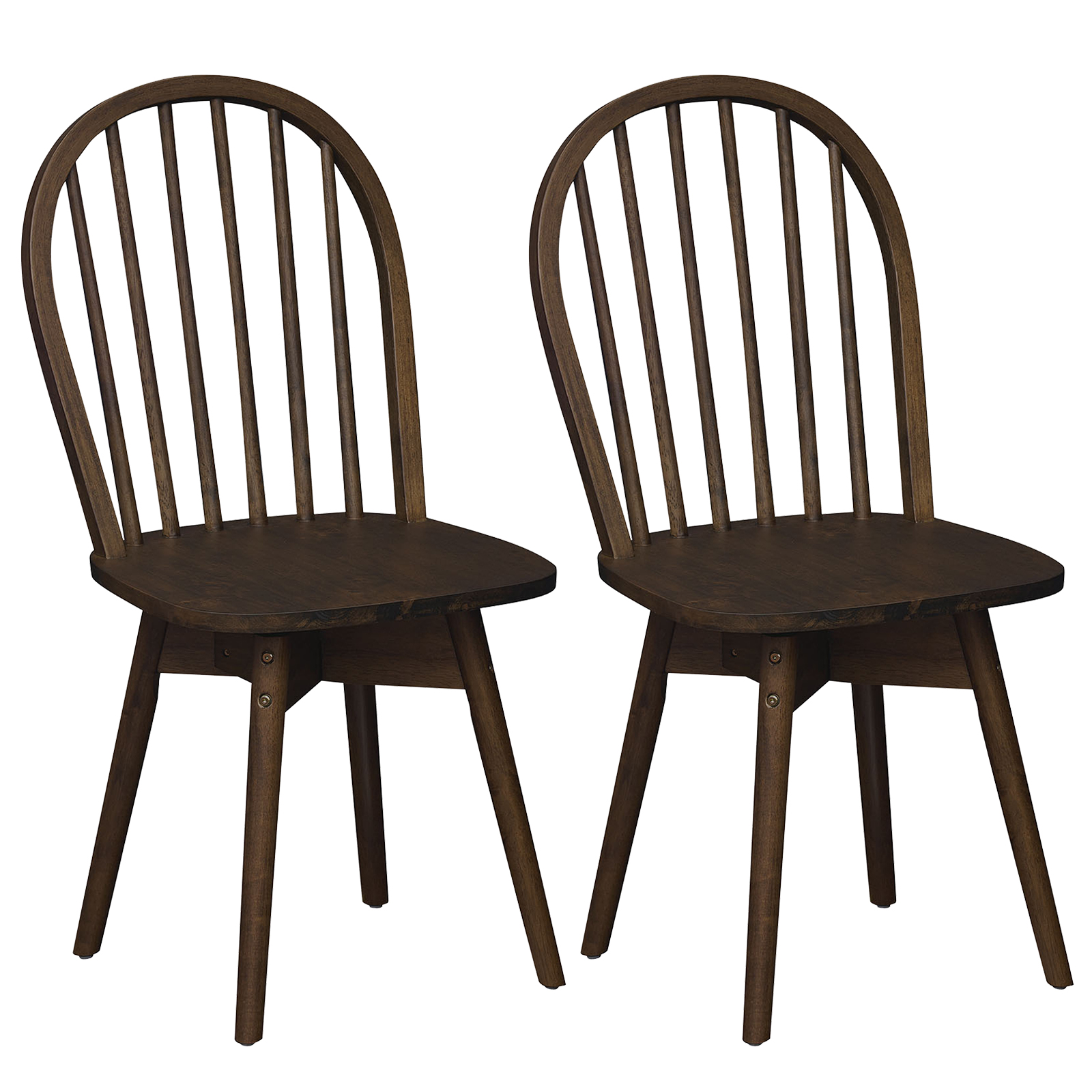 Swivel Dining Chairs Set of 2, Farmhouse Spindle Kitchen Chairs w/ Solid Rubber