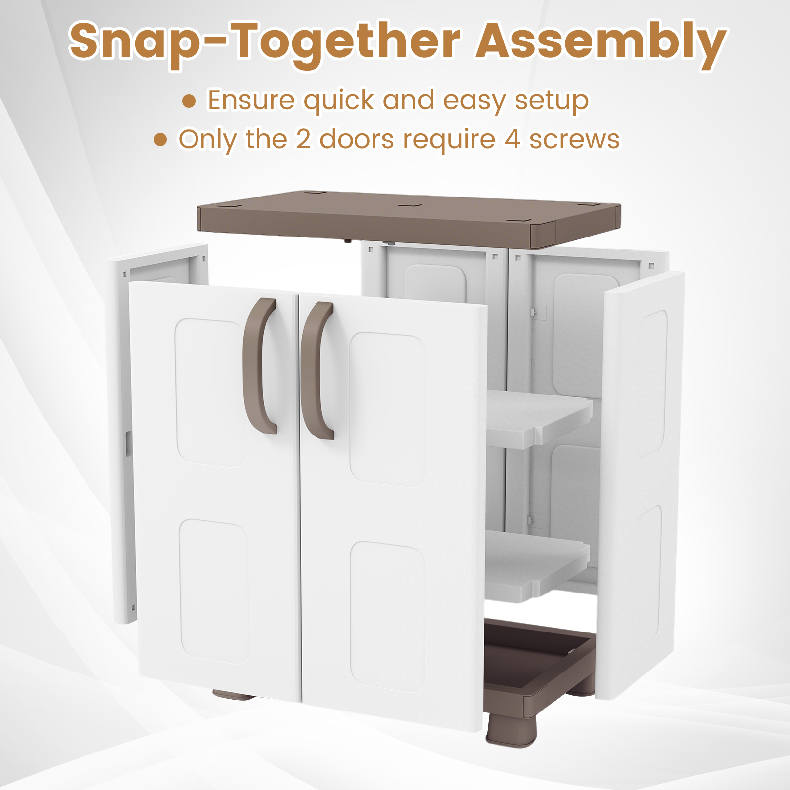 Storage Cabinet, Freestanding Buffet Cabinet Sideboard with 2 Doors and Shelves