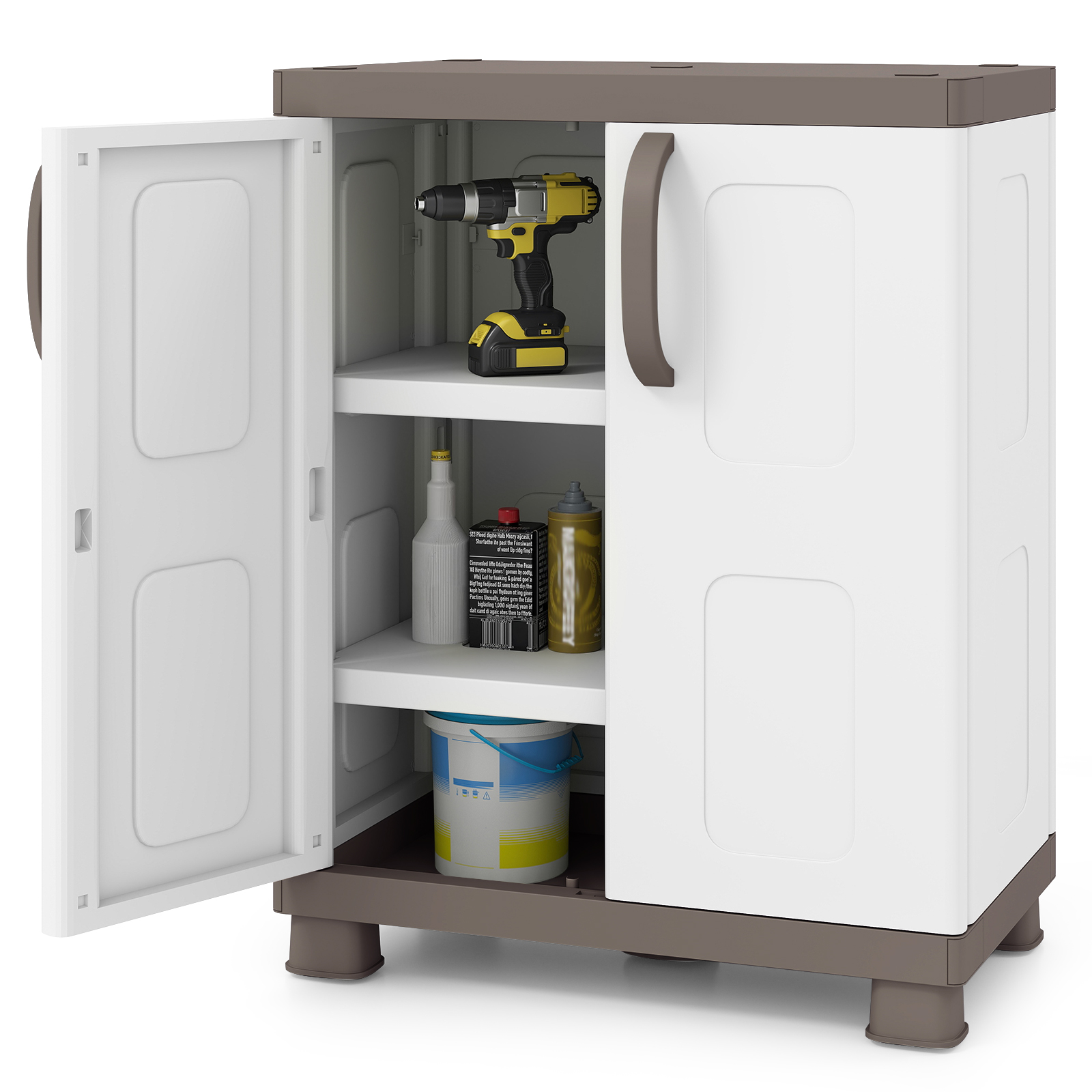 Storage Cabinet, Freestanding Buffet Cabinet Sideboard with 2 Doors and Shelves