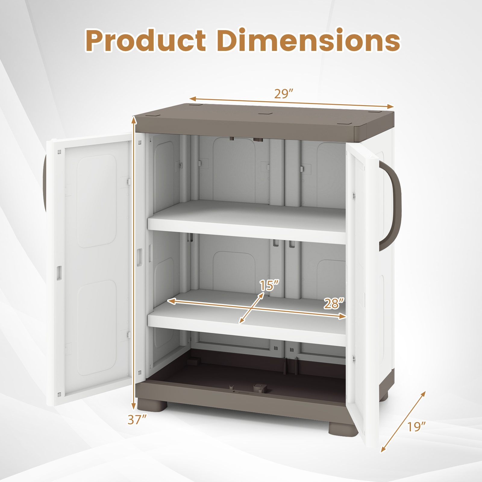 Storage Cabinet, Freestanding Buffet Cabinet Sideboard with 2 Doors and Shelves