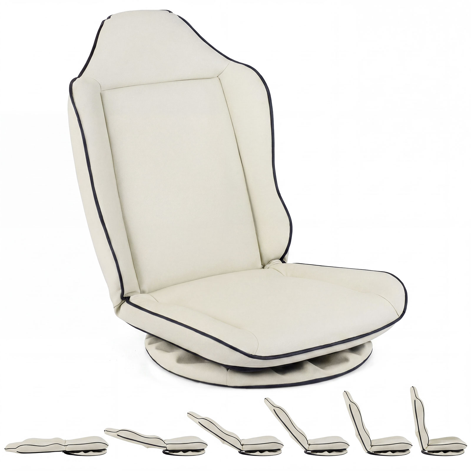 360° Swivel Floor Gaming Chair w/5-Level Adjustable Backrest&Padded Seat Cushion
